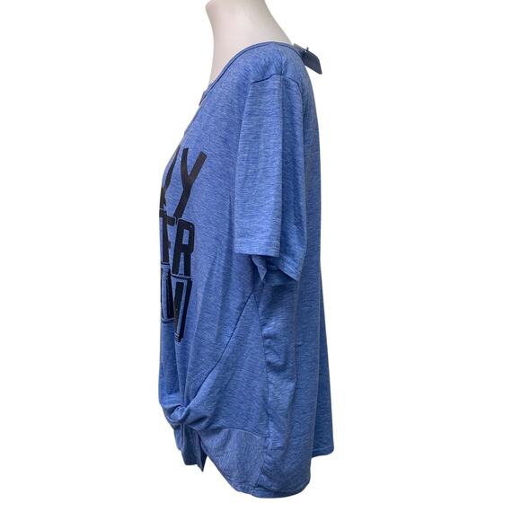 New Upcycled Hand Printed Womens XL Sorry My Filter is Broken Gathered Top - Picture 3 of 5